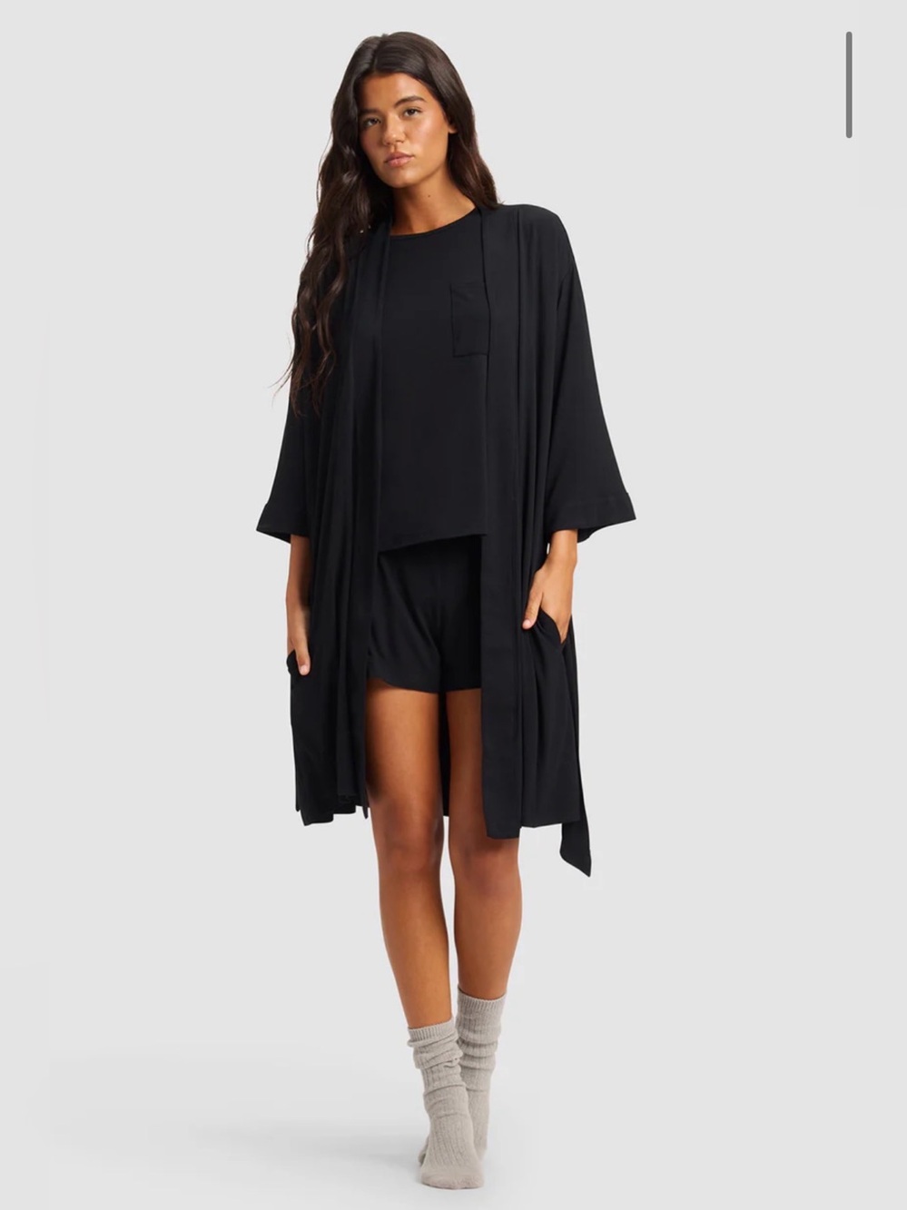 Cozy Earth Bamboo Stretch-Knit Kimono Robe
